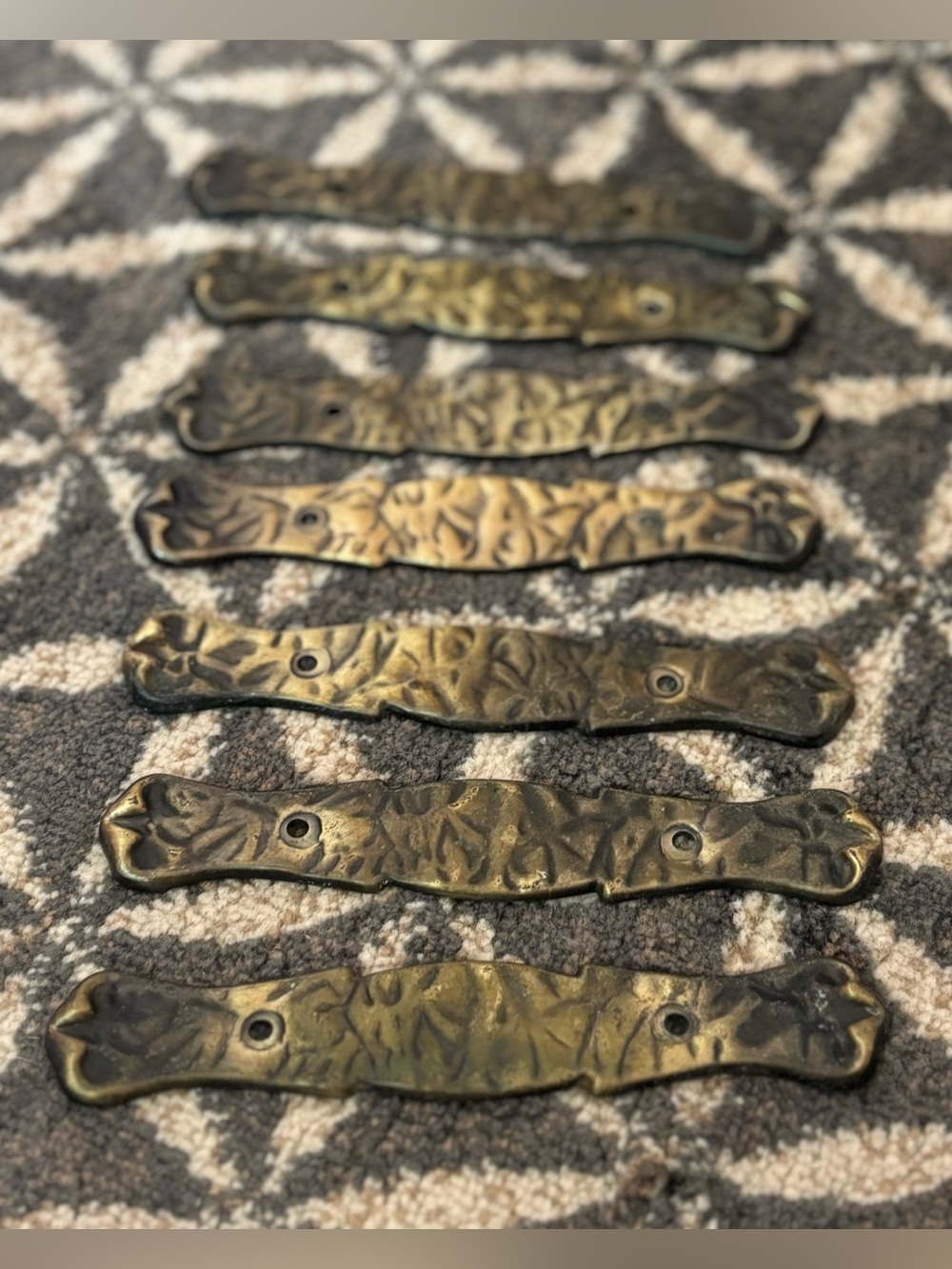 70's Burnished Bronze Carriage House Back Plates - 7 - Bronze Drawer Back Plates